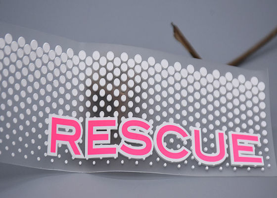 গার্মেন্টসের জন্য TPU সাদা সিলিকন ডট স্ক্রীন প্রিন্টেড প্যাচ কাস্টম লোগো পরিষ্কার করুন