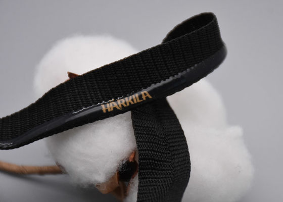 প্রিন্টেড সিলিকন লোগো সহ পলিয়েস্টার কাস্টমাইজড 1.5 সেমি নন স্লিপ ইলাস্টিক ব্যান্ড